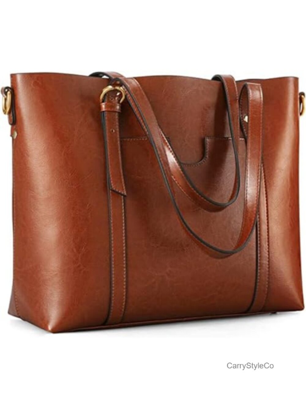 Kattee Vintage Waxed Cowhide Leather Tote Bag Hobo Shoulder Purse